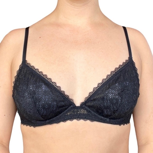 Victoria’s Secret bralette black lace underwire unpadded large - Picture 1 of 8